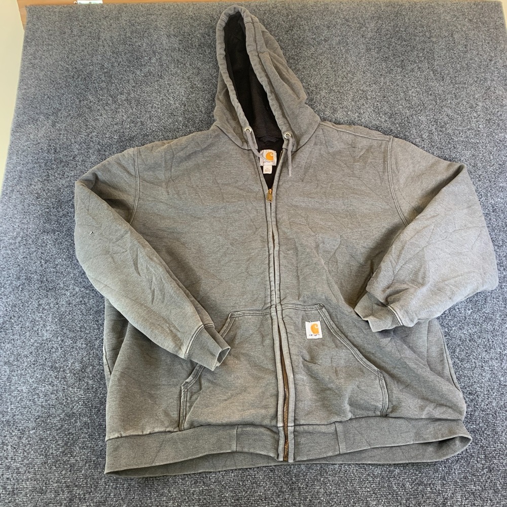 Carhartt Rain Defender Hoodie Mens XL Gray Good Full Zip 100632 024 Outdoor